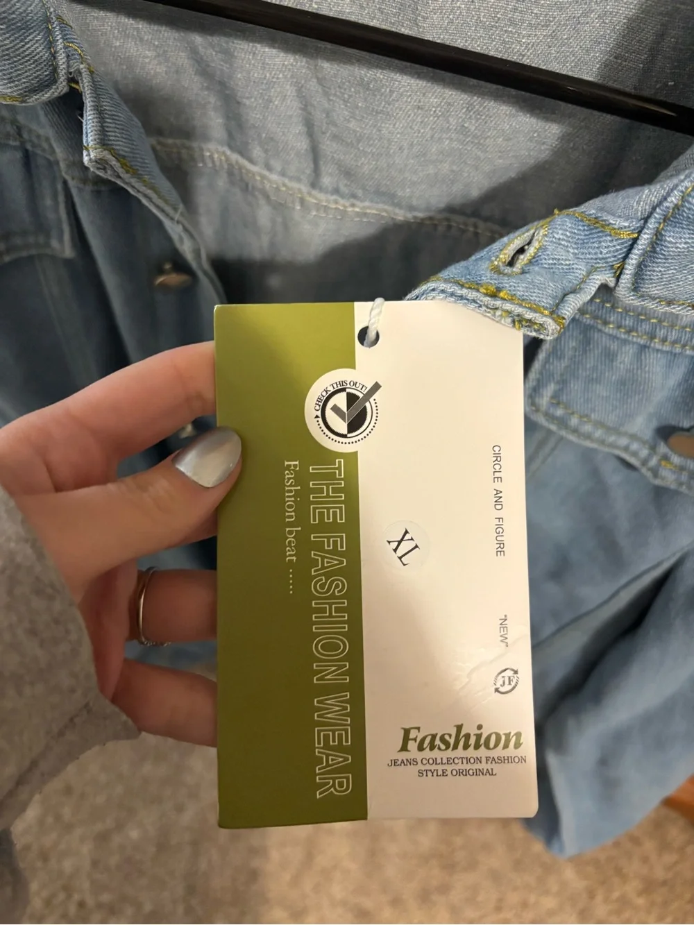 Light Blue Denim Jean Jacket - Women's Casual Jacket - Picture 2 of 5